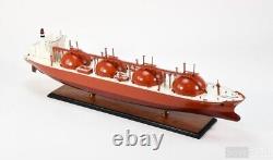 LNG Gas Tanker Wooden Handmade Ship Model 36, Savy Boats, NEW, Wood and Metal