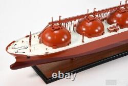 LNG Gas Tanker Wooden Handmade Ship Model 36, Savy Boats, NEW, Wood and Metal