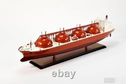 LNG Gas Tanker Wooden Handmade Ship Model 36, Savy Boats, NEW, Wood and Metal