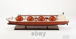 LNG Gas Tanker Wooden Handmade Ship Model 36, Savy Boats, NEW, Wood and Metal