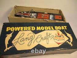 Lang Craft L-105 Powered Model Boat Painted Wood Japan OB Unused X6543