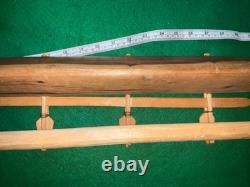 Large Antique Handmade Wood Carved Samoa Outrigger Boat Model Tourist 34 1/2