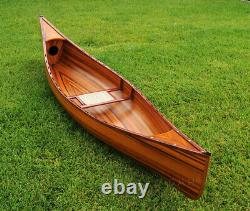 Large Display Cedar Strip Built Canoe 10' NO Ribs Wooden Model Woodenboat USA