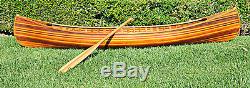 Large Display Cedar Strip Built Canoe 10' Wooden Model Boat Flat Matte Finish