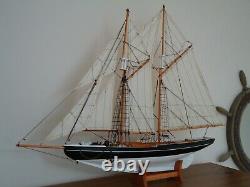 Large Model Bluenose Yacht 80cm On Stand Hand Made Wooden -maritime Ship Boat