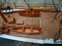 Large Model Bluenose Yacht 80cm On Stand Hand Made Wooden -maritime Ship Boat