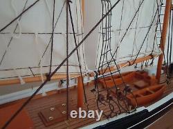 Large Model Bluenose Yacht 80cm On Stand Hand Made Wooden -maritime Ship Boat