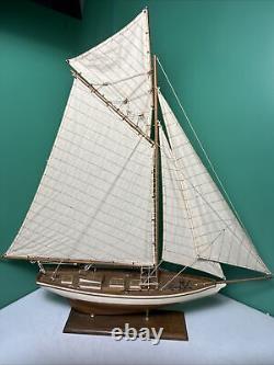 Large Model Boat 37 High Wooden Pond Yacht Model Sailboat Sloop Boat