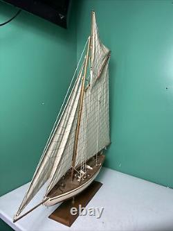 Large Model Boat 37 High Wooden Pond Yacht Model Sailboat Sloop Boat