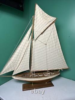 Large Model Boat 37 High Wooden Pond Yacht Model Sailboat Sloop Boat