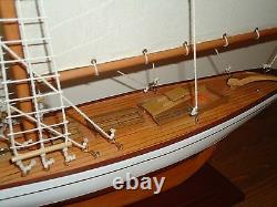 Large Model Lulworth Yacht 70cm On Stand Hand Made Wooden -maritime Ship Boat