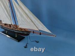 Large Painted SAILBOAT MODEL America, Wooden Yacht Schooner Boat Ship Nautical
