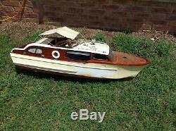 Large Rare Vintage 48 Chris Craft Cabin Cruiser Wood Toy Model Boat Kit R/c