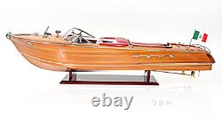 Large Riva Aquarama Speed Boat Wood Scale Model 35 Italian Mahogany Runabout