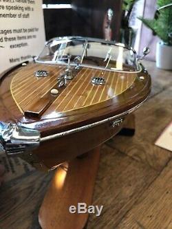 Large Riva Aquarama Wood Model Boat Handmade Italian Speed Boat Authentic Models