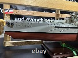 Large Savy German WWII Battleship Ostfriesland Wooden Ship Model 39 NEW