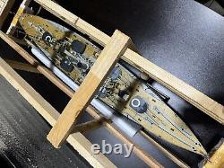 Large Savy German WWII Battleship Ostfriesland Wooden Ship Model 39 NEW