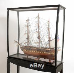 Large Tall Ship Model Boat Wood Display Case 40 x 69 Cabinet Stand with Legs New