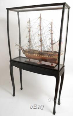 Large Tall Ship Model Boat Wood Display Case 40 x 69 Cabinet Stand with Legs New