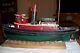 Large Vintage Handmade Wood Folk Art Wwi Tug Boat Model Signed And Dated