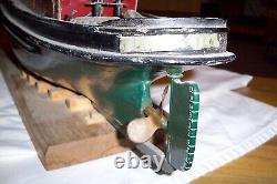 Large Vintage Handmade Wood Folk Art Wwi Tug Boat Model Signed And Dated