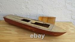 Large Wood Boat Model, cabin cruiser, runabout, speed