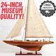 Large Wooden Sailboat Model'endeavour Display Yacht Sailing Boat Nautical Decor