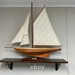 Large Wooden Ship Model Of The 1898 Pen Duick Sail Boat