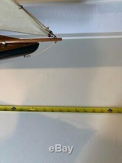 Large Yacht, Sail Boat, Ship Model Sailing Yacht Wooden 43in long x 42 tall