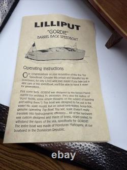 Lilliput Gordie model barrel back speedboat W stand Chris Craft Style Electric