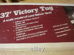 Lord Nelson 28 all wood, 37' Victory Tug boat, RC capable model kit. NOS/New