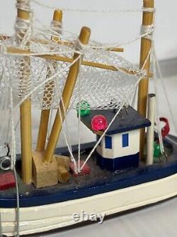 Lot 6 Miniature Wooden Christmas Ornaments Dollhouse Models Sailing Ships Boats