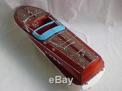 Lot of Ferrari Hydroplane 20 & Riva Tritone 26 Quality Wooden Speed Boat Model
