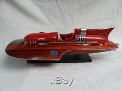Lot of Ferrari Hydroplane 20 & Riva Tritone 26 Quality Wooden Speed Boat Model