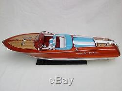 Lot of Ferrari Hydroplane 32 & Riva Aquarama 34 High Quality Wood Model Boat