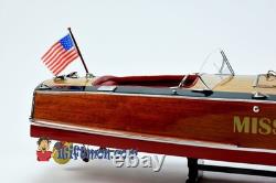 MISS BEHAVE 33 RC RACING runabout fully built scale speed boat wood model