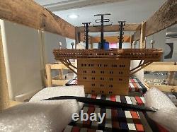 Maersk Container Ship Model 49 Handcrafted Wood/Metal, NEW, Fully Assembled