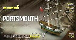 Mamoli MV45 Portsmouth Wood Plank-On-Frame Ship Model Kit