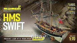 Mamoli MV59 HMS Swift Wood Plank-On-Frame Ship Model Kit Scale 1/70