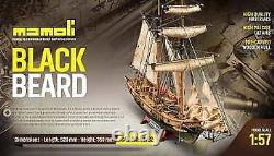 Mamoli MV82 Blackbeard Wood Plank-On-Frame Ship Model 1/57 Scale