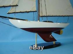 Mantel Office Nautical decor Bermuda Sloop Assembled Model Sail Boat Ship 40