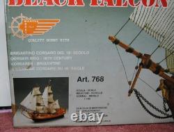 Mantua Black Falcon Wooden Balsa Pirate Ship Model #768. Captain Kidd. 1100