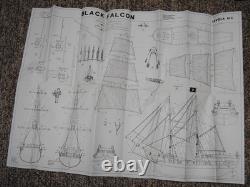 Mantua Black Falcon Wooden Balsa Pirate Ship Model #768. Captain Kidd. 1100