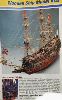 Mantua Sovereign of the Seas Wooden Ship 178 Scale Model Kit NIB RARE