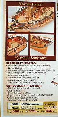 Master Korabel Schooner Polotsk 1788 Ship Plank-On-Bulkhead Wood Model Kit