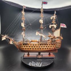 Mint H. M. S Victory 1805 Wood Model Ship Kit Built 30 INCHES LONG Huge Boat
