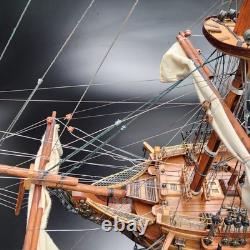 Mint H. M. S Victory 1805 Wood Model Ship Kit Built 30 INCHES LONG Huge Boat