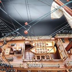 Mint H. M. S Victory 1805 Wood Model Ship Kit Built 30 INCHES LONG Huge Boat