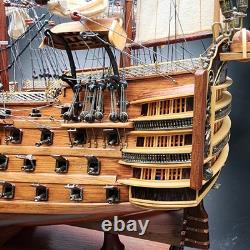 Mint H. M. S Victory 1805 Wood Model Ship Kit Built 30 INCHES LONG Huge Boat