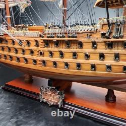 Mint H. M. S Victory 1805 Wood Model Ship Kit Built 30 INCHES LONG Huge Boat